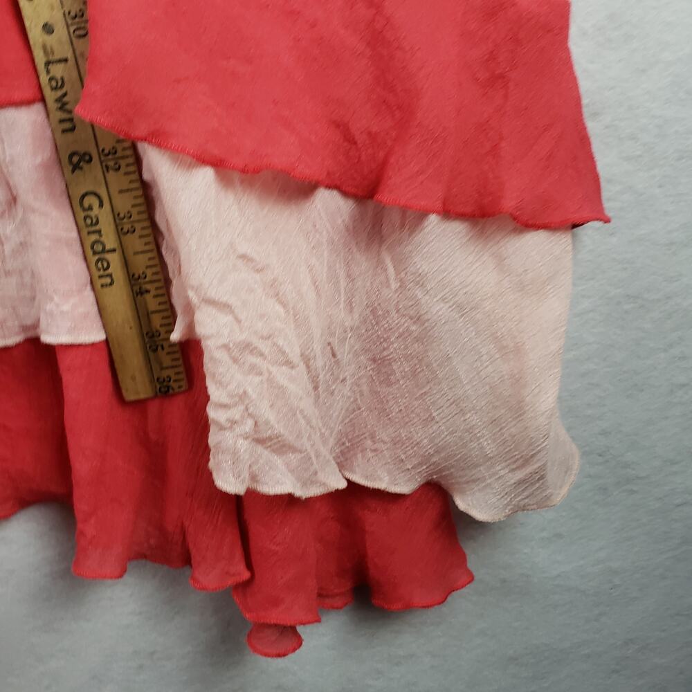 Ara Handmade Women's 2XL Tiered Layered‎ Tank Midi Dress Coral Pink Lagenlook - Picture 5 of 10